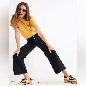 Madewell Tall Wide-Leg Crop Jeans Lunar Wash: Button-Front Edition 28T, 28 Tall